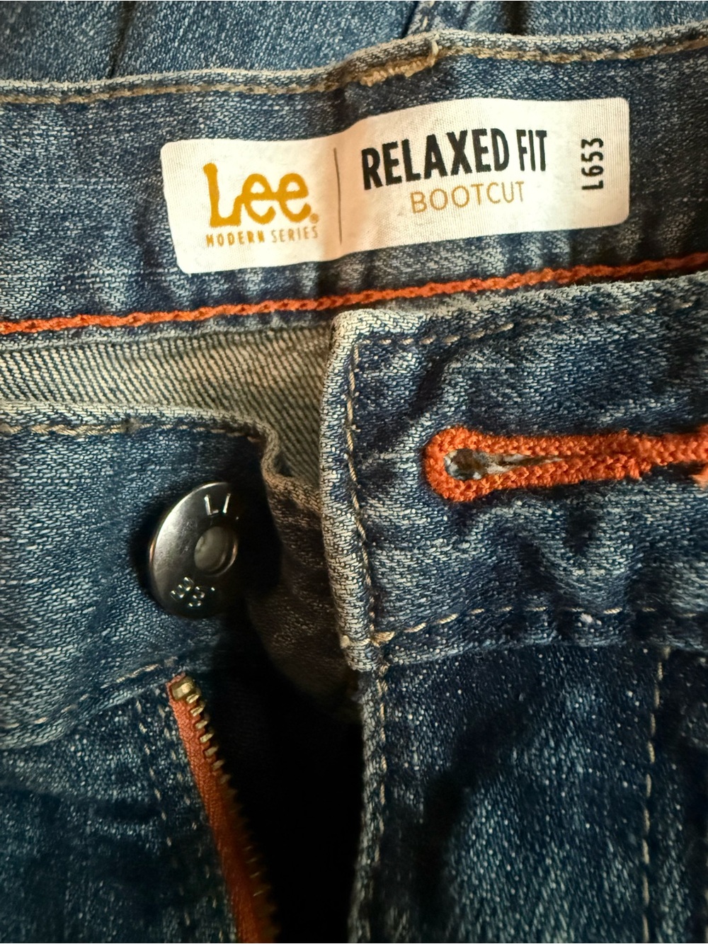 Lee Relaxed Fit Bootcut Jeans - Indigo with Orange Stitching